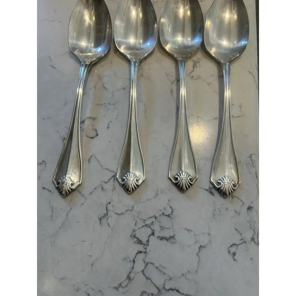 Vtg‎ Rogers Oneida 1811 King James Silverplate Dinner Spoons Set of 4 Flatware
